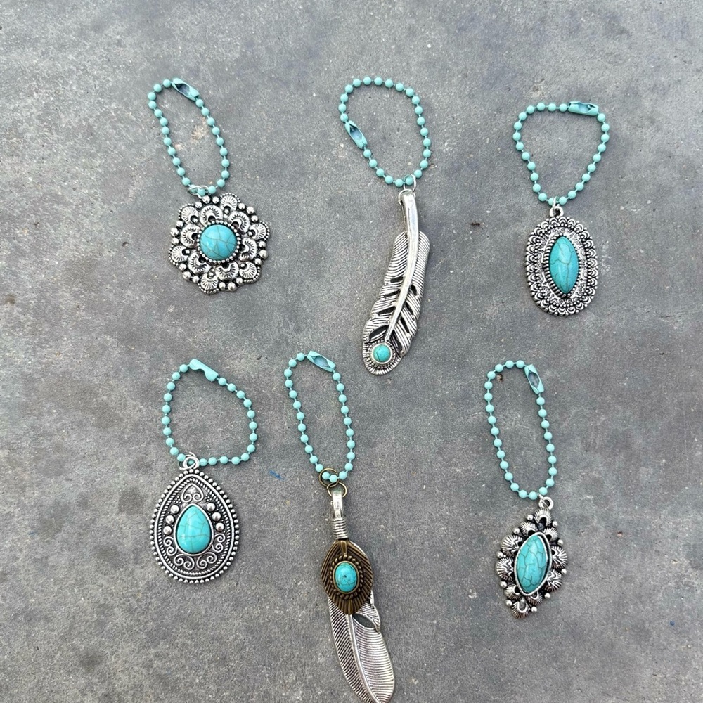 Turquoise and Silver Stanley handle charm